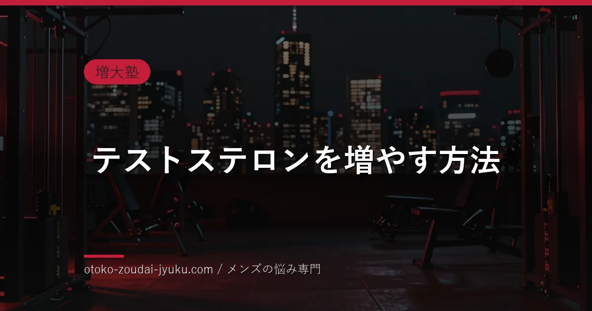 テストステロンを増やす方法｜40代からの精力・男性力を高める運動・食事・睡眠ガイド